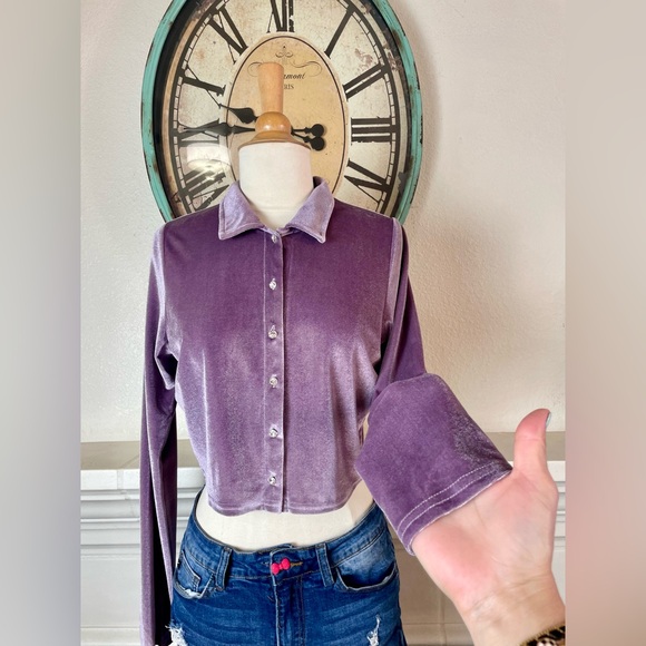 Social Scene Button Down Top - Picture 2 of 6